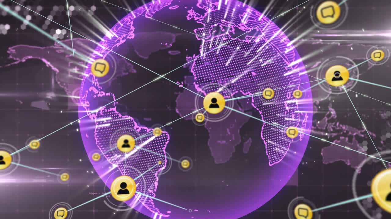 animación de la red de conexiones en todo el mundo