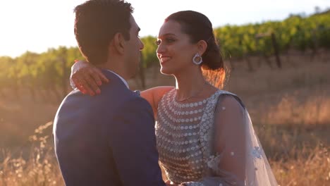 close up of sweet romantic indian bride and groom on their wedding day