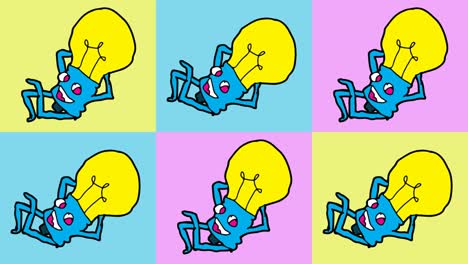 niños dibujando arte pop fondo sin costuras con el tema de la lámpara