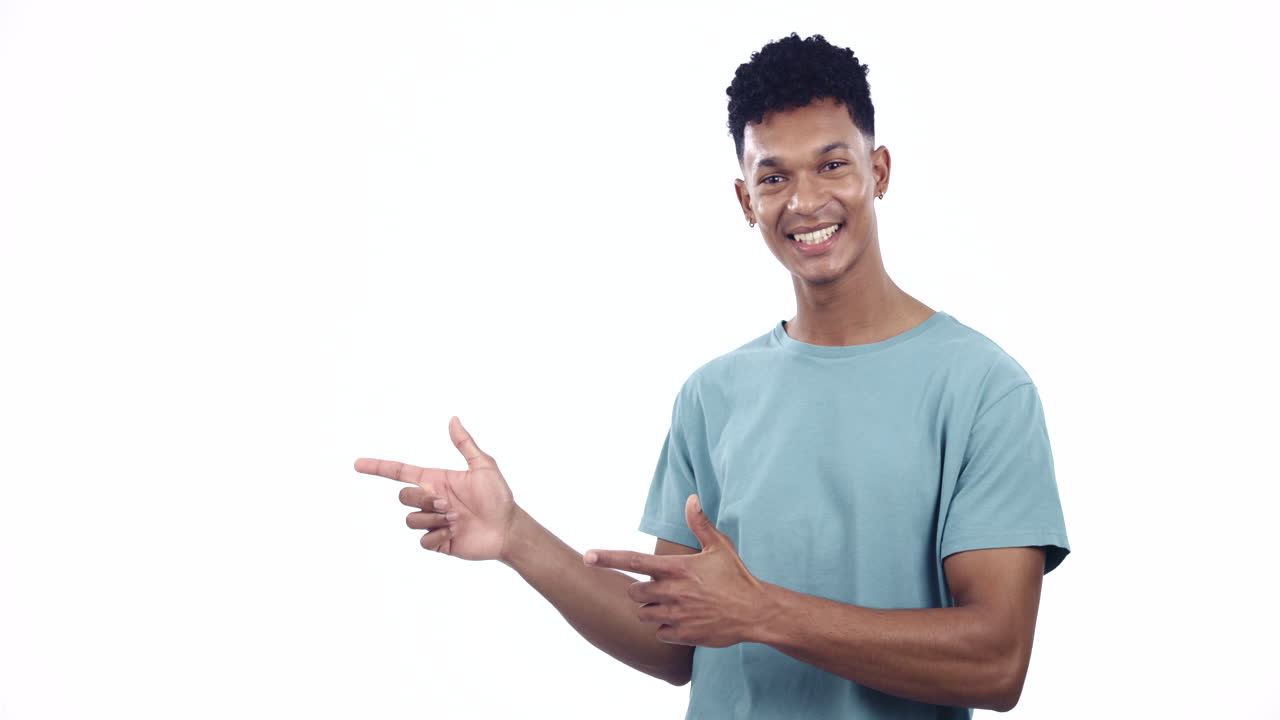Ansigt, pegende og mand med et smil
