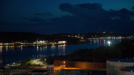 night gota river ship way from goteborg