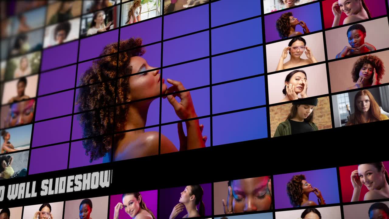 Grid Wall Slideshow of Diverse Women's Portraits