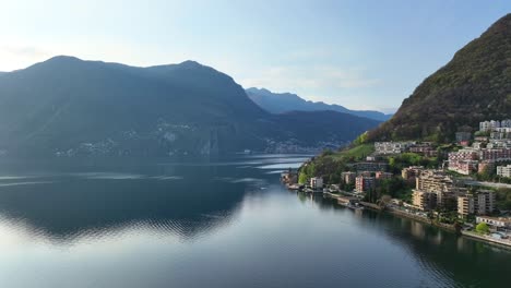 imágenes de aviones no tripulados de lugano, suiza