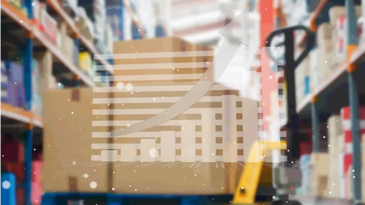 떨어지는 점의 애니메이션과 창고에 대한 그래프