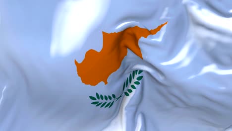 cyprus  flag waving in wind slow motion animation . 4k realistic fabric texture flag smooth blowing on a windy day continuous seamless loop background.