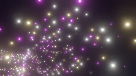 volando a través de un túnel de estrellas abstractas y coloridas.