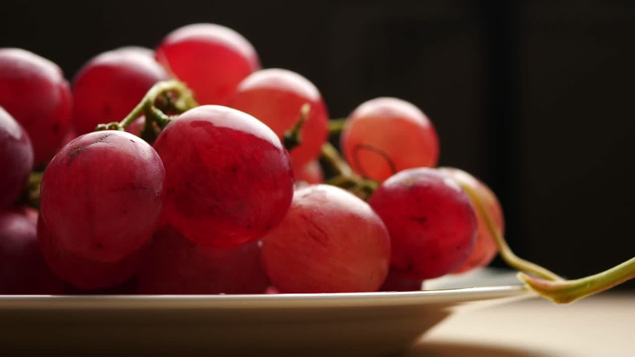 Red Grapes on a Plate