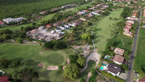 aerial shot of cocotal golf and country club and villas in punta cana