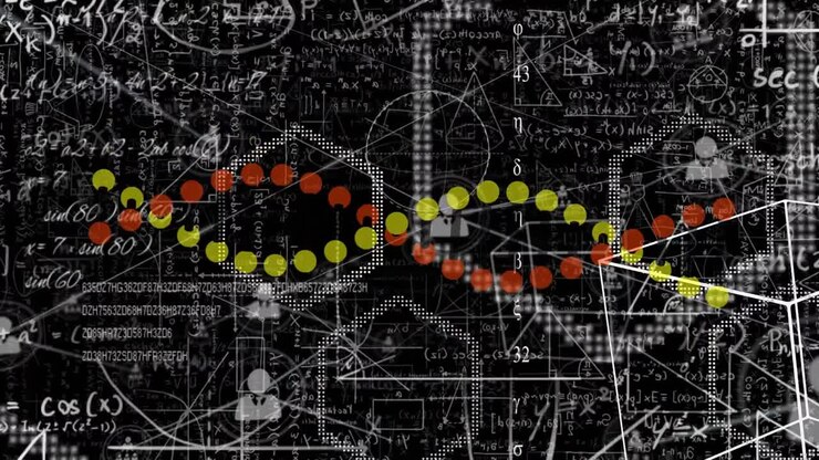 Animation of dna strand over globe and data processing