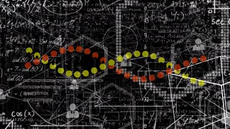 Animación-De-La-Cadena-De-ADN-Sobre-El-Globo-Y-Procesamiento-De-Datos.