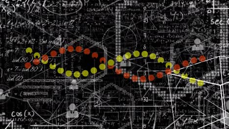 animación de cadenas de adn en todo el mundo y procesamiento de datos