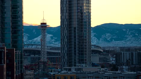 A-dynamic-time-lapse-footage-of-the-Elitch-Gardens-amusement-park-in-Denver,-Colorado