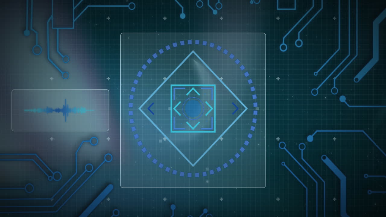Animation of scope scanning and data processing over circuit board