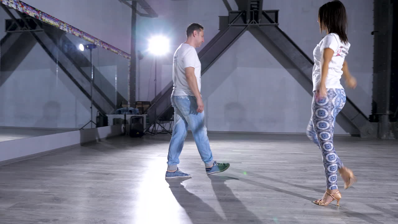 Dance rehearsal in ballroom studio