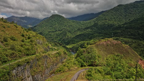 hornito panama aerial v9 cinematic flyover edwin fabrega dam over the wall capturing scenic landscape of fortuna water reservoir surrounded by dense vegetations - shot with mavic 3 cine - april 2022