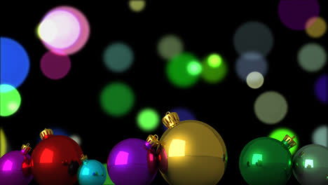 christmas decorations and colorful light orbs