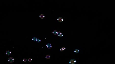soap bubbles on black background