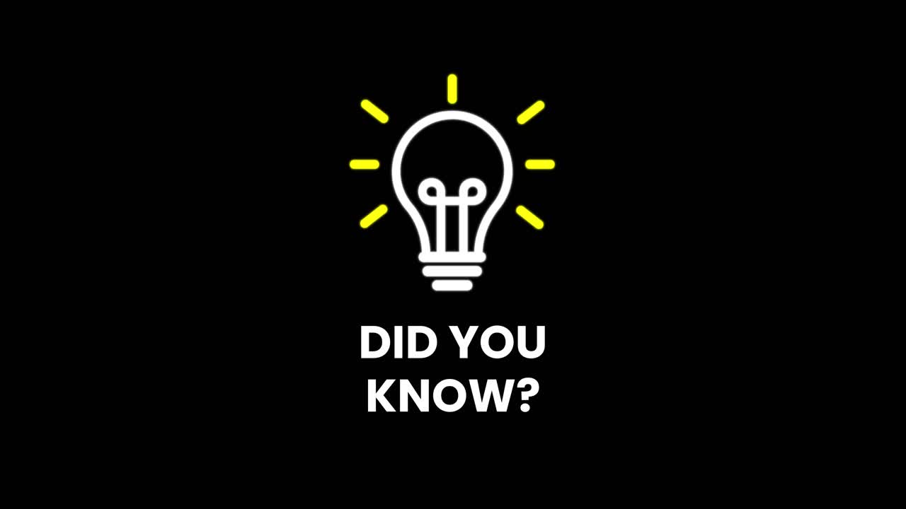 Animated Light Bulb Icon with Did You Know Question Text