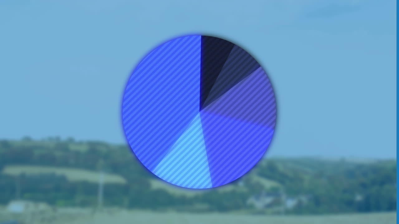 animación del procesamiento de datos sobre el paisaje