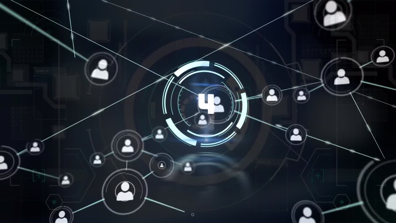 animación de la cuenta atrás a través de la red de conexiones