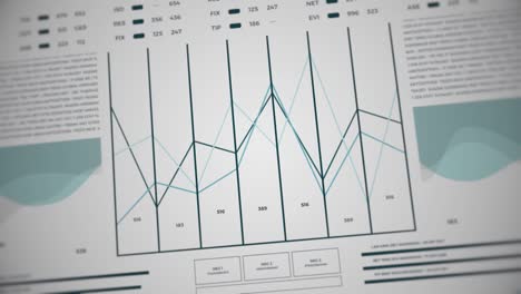 statistics, financial market data, analysis and reports, numbers and graphs. loopable animated opening video.