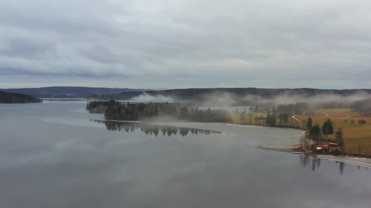 Hyperlapse of a partially frozen lake in Sweden