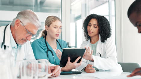 medical team meeting and discussing patient care