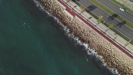 coastal cityscape with bike path
