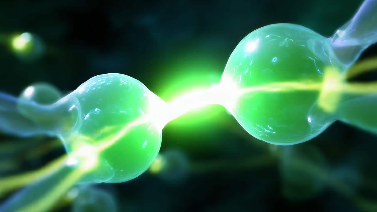 Dynamic Interaction of Neurons Captured in Stunning Detail: A Visual Exploration of Synaptic Connections and Electrical Activity Between Neural Cells, Reflecting the Complexity of Communication in the Nervous System