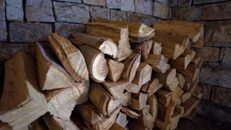 stacked of dried firewood