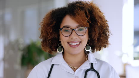 Black-woman,-doctor-and-portrait-smile