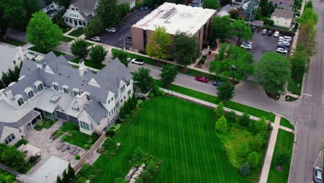 upscale-house-in-Naperville-Illinois-USA-downtown-aerial