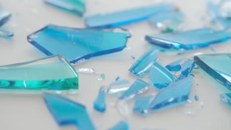broken blue glass candies