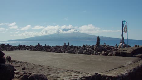 Pico-Bergblick-Von-Der-Insel-San-Jorge-Im-Azoren-Archipel