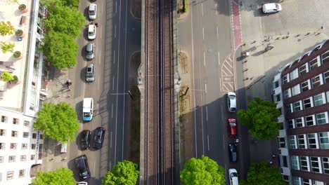 eberswalder starße street subway is the party club station breathtaking aerial view flight sinking down drone footage of berlin prenzlauer berg schönauer allee spring 2022 cinematic by philipp marnitz