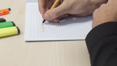 student history on desk