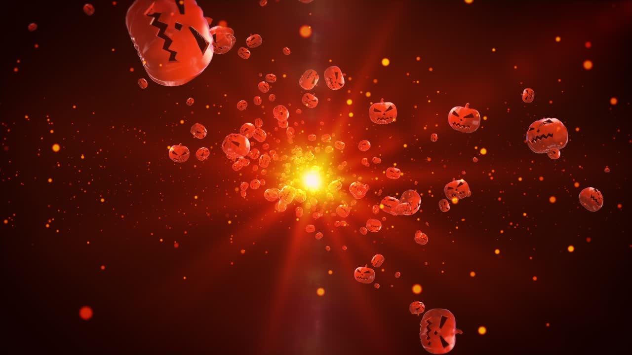 할로윈 호박 입자 루프 애니메이션