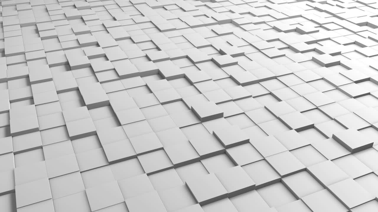 los cubos de azulejos en bucle de fondo 4k - blanco limpio - cámara en movimiento