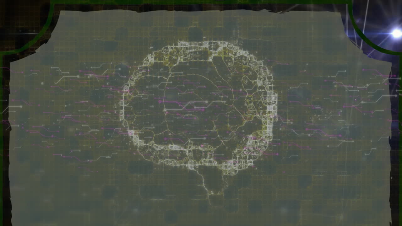 Animation of human brain spinning with network of connections
