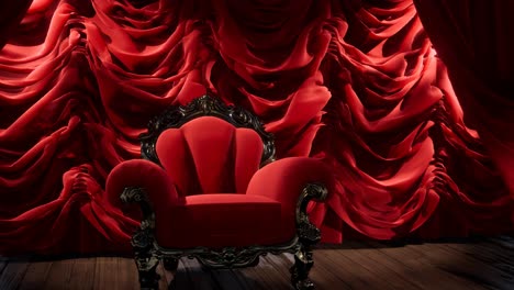 luxurious theater curtain stage with chair