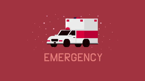 city emergency service with ambulance animation