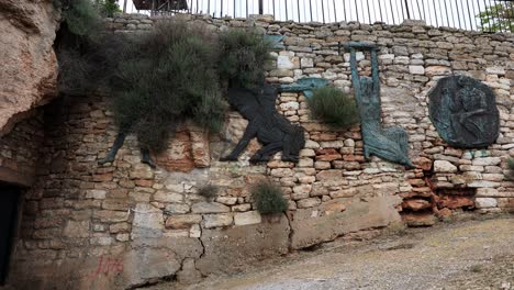 sculpted reliefs decorating the pathway to the cliff’s edge at cape kaliakra in bulgaria