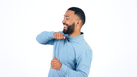 Young-dancer-man,-happy-and-studio