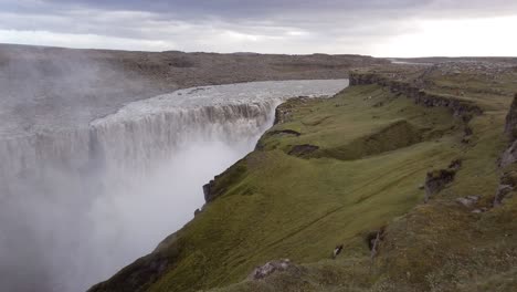 scenic view of waterfall detifoss in iceland