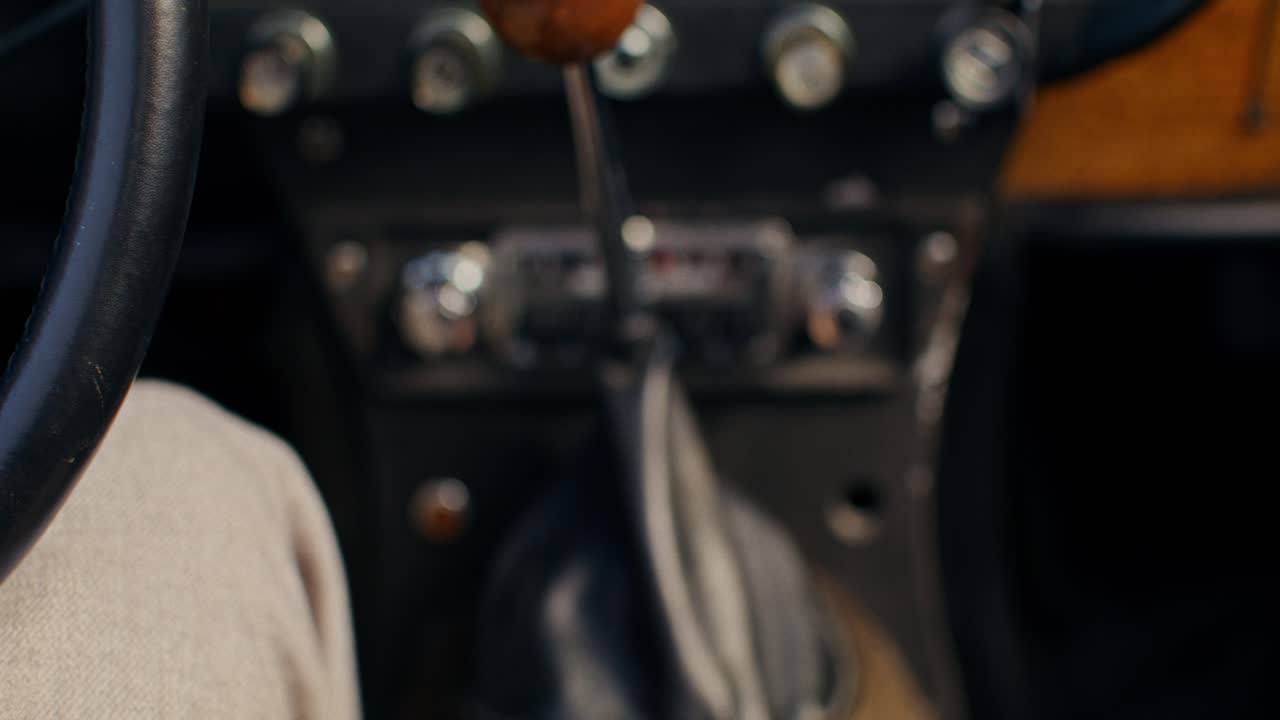 Vintage Car Interior with Driver