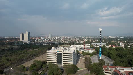 drone shot of old cuicuilco paper factory south of mexico city