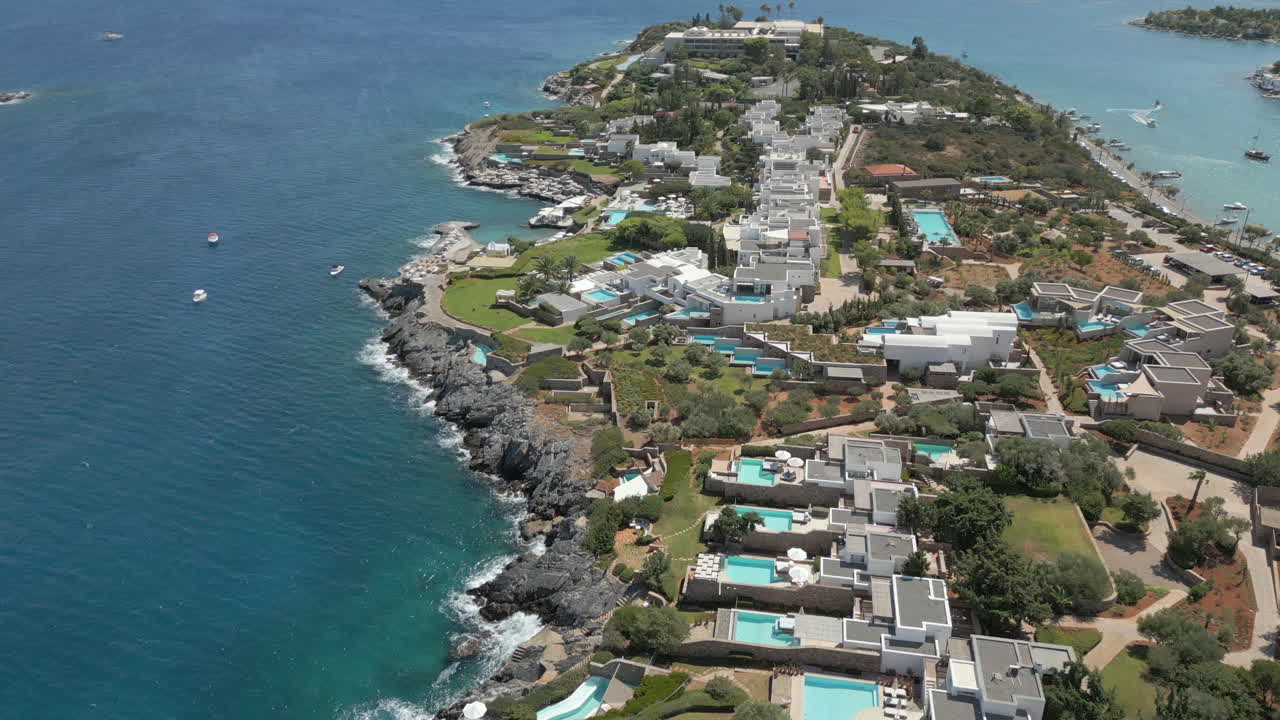 크레타의 그리스 반도를 는 고급 휴양 빌라 4k 60fps