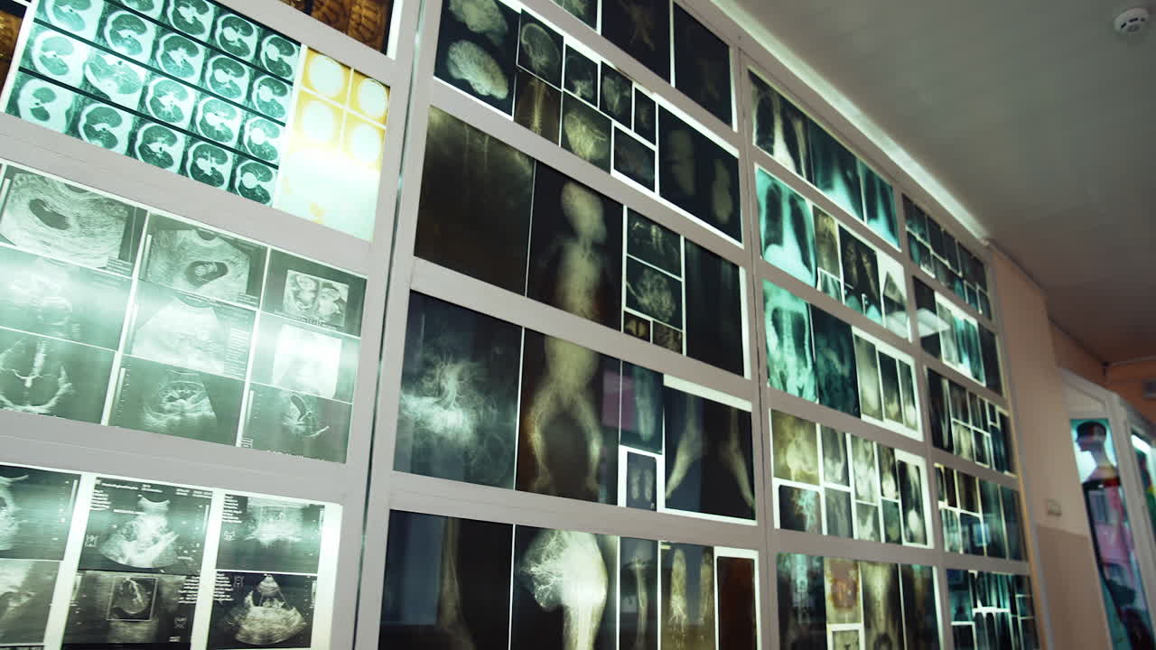 Interior detail of the medical museum. Anatomical museum with collection of human anatomy