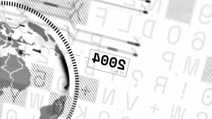 Globo rotante e animazione di numeri su sfondo astratto con lettere e linee