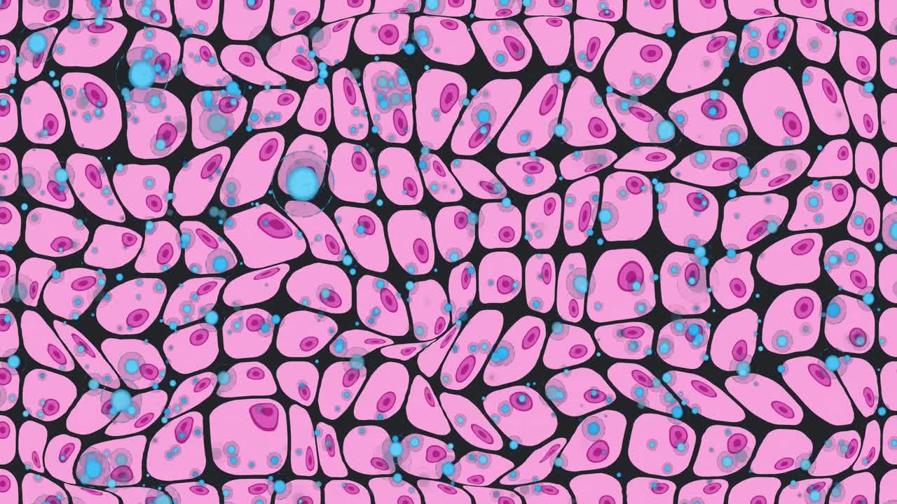 검은색 배경에 있는 셀 아이콘의 애니메이션